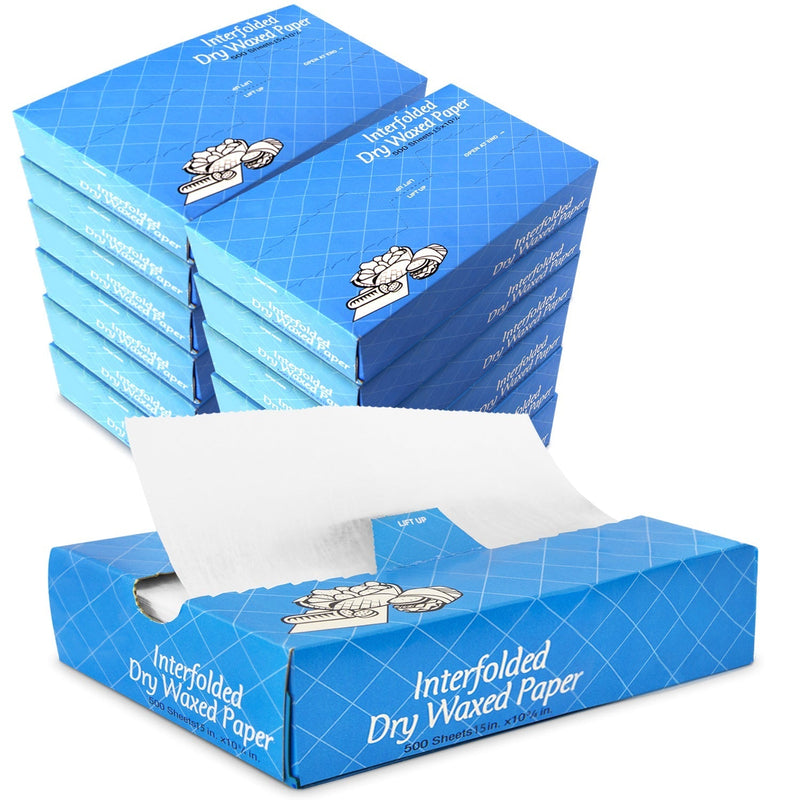 Interfolded Food and Deli Dry Wrap Wax Paper Sheets with Dispenser Box - Inbulks