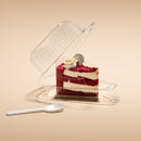 Cake Slice Plastic Containers with Lids - Single 5“ Clear Medium Dome Hinged Lid Cheesecake Container - Inbulks