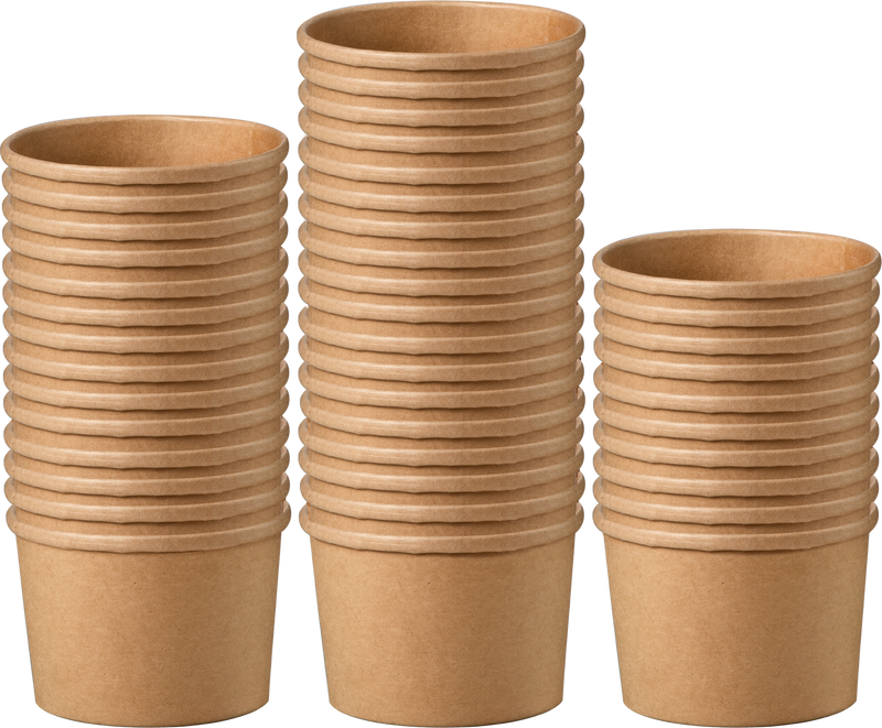 8oz Kraft Compostable Paper Food Cup with Vented Lid