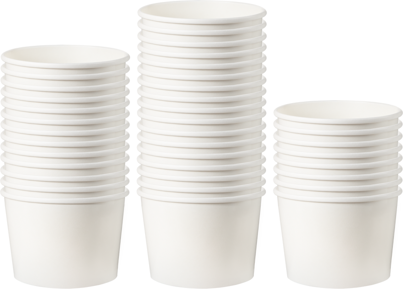 12oz White Compostable Paper Food Cup with Vented Lid