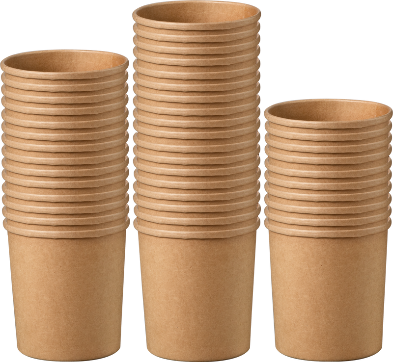 16oz Kraft Compostable Paper Food Cup with Vented Lid