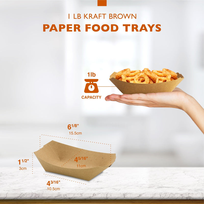 Kraft Brown Paper Food Trays - Inbulks