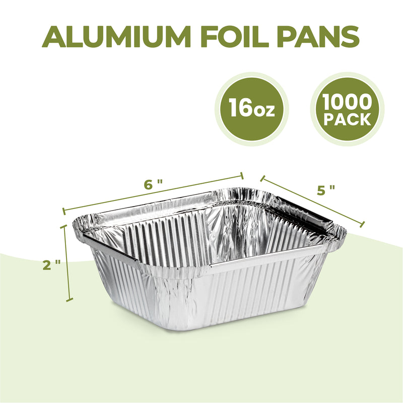 16oz Rectangular Aluminum Foil Pan, no lids