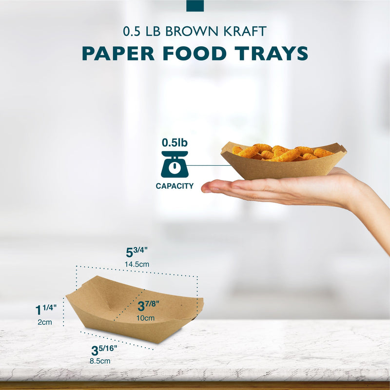 Kraft Brown Paper Food Trays - Inbulks