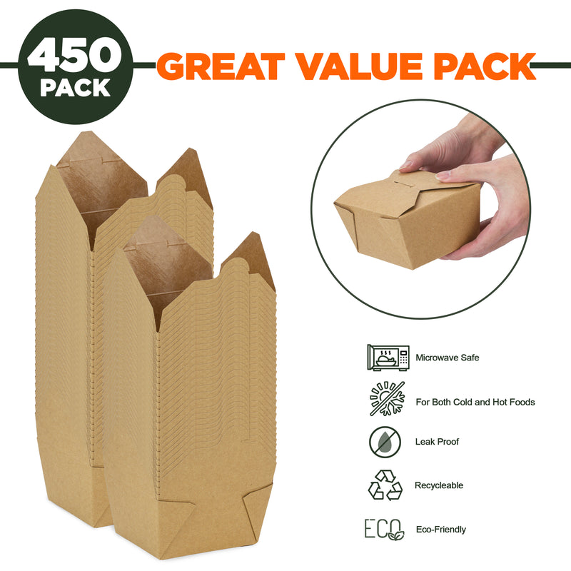 30oz Paper Take Out Containers - Kraft Lunch Meal Food Boxes