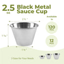 Silver Stainless Steel Round Sauce Cups 2.5oz