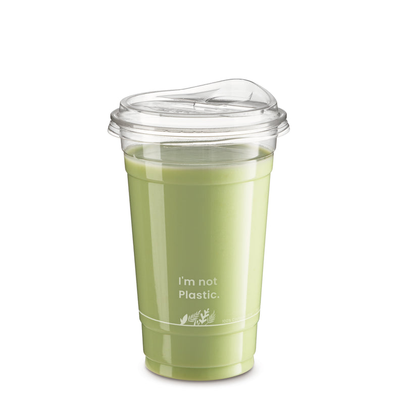 20oz Plant Based Biodegradable Clear Cups with Sip Lids