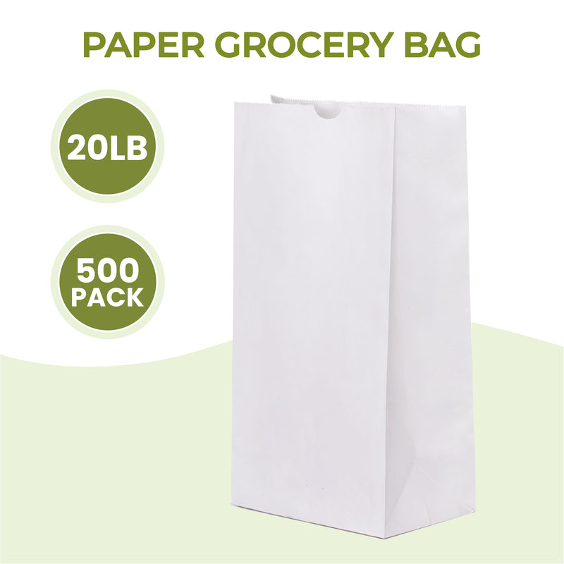 #20 White Paper Bags 20LB