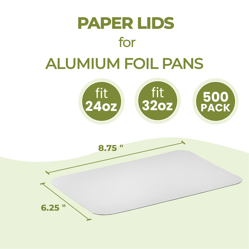 Flat Paper Board Lid for 24/32oz Rectangular Foil Pan