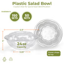 24oz BPA Free Clear Plastic Bowl Container With Dome Lids - Inbulks