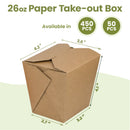 26oz Kraft Brown Rectangle Paper Take Out Food Containers - Inbulks