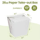 26oz White Rectangle Paper Take Out Food Containers - Inbulks