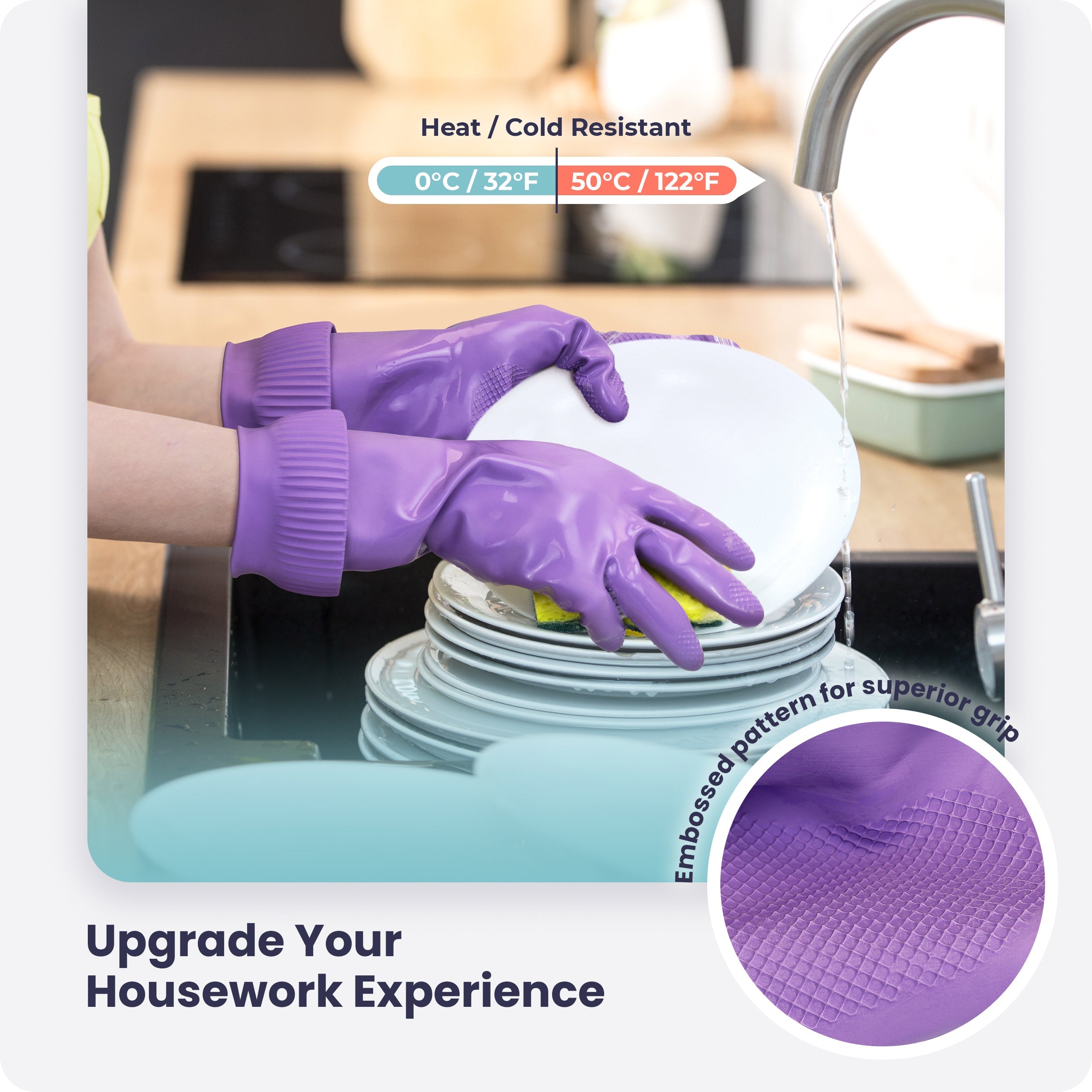 Addis Ultimate Household Gloves - Purple | Washing Up - B&M
