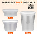 Round Plastic Deli Cups with Lids, Leak Proof - Inbulks