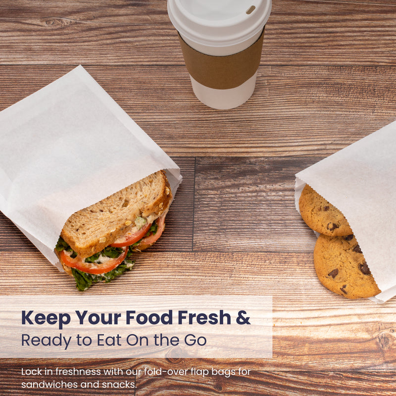 7x6" White Wax Paper Sandwich Bags