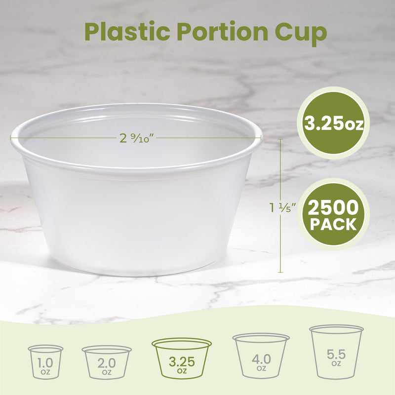 3.25oz Plastic Portion Cup with no lid, BPA Free