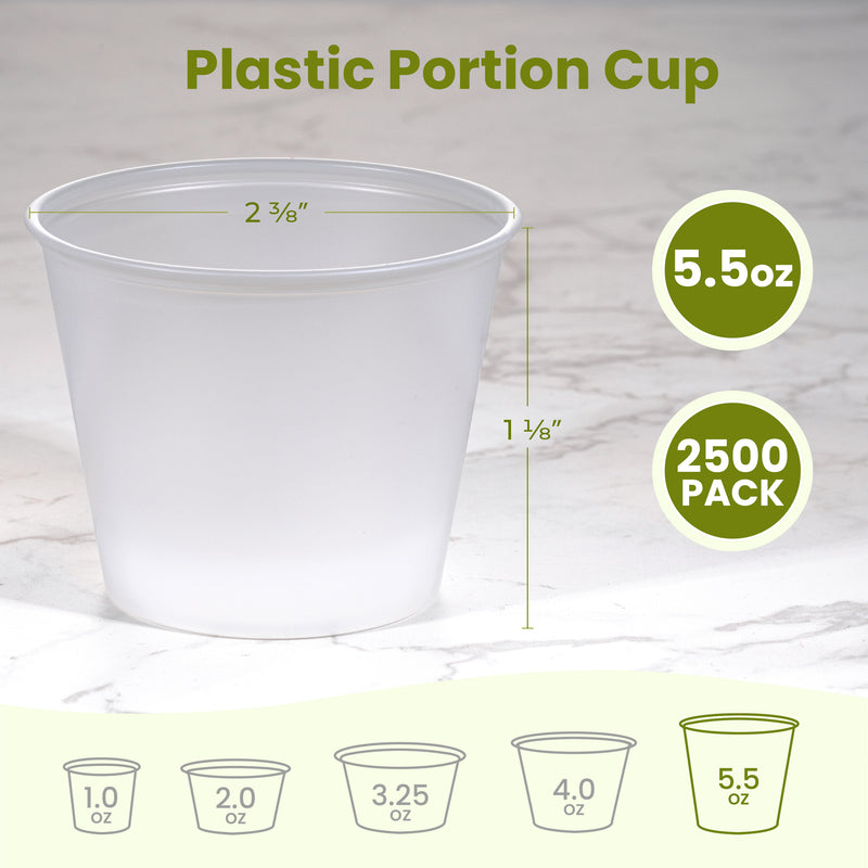5.5oz Plastic Portion Cup with no lid, BPA Free