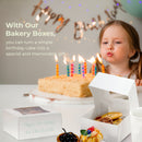 Bakery / Cake Box with Window 6x6x3", Auto-Popup - Inbulks