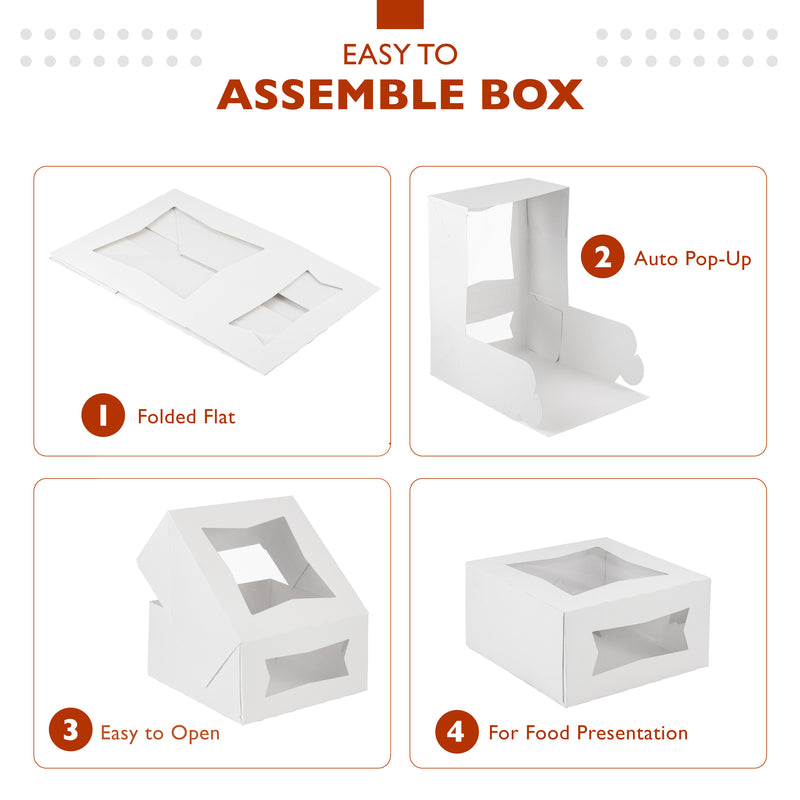 Bakery / Cake Box with Window 8x8x4
