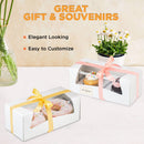 9x4x3.5” White Donut / Bakery Box with Window - Auto-Popup - Inbulks