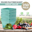 Green Molded Pulp Fiber Berry Basket Produce Vented Container for Fruit and Vegetable - Inbulks