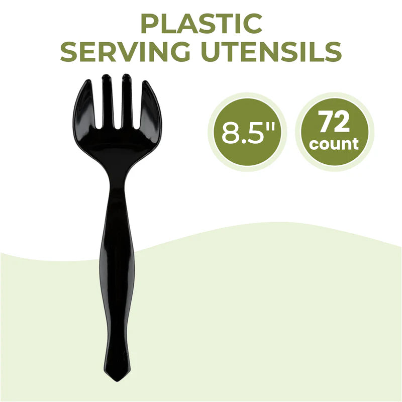 Black Heavy Duty Plastic Serving Fork 8.5''