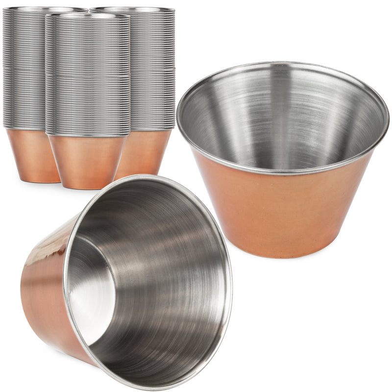 Copper Plated Stainless Steel Round Sauce Cups 4oz