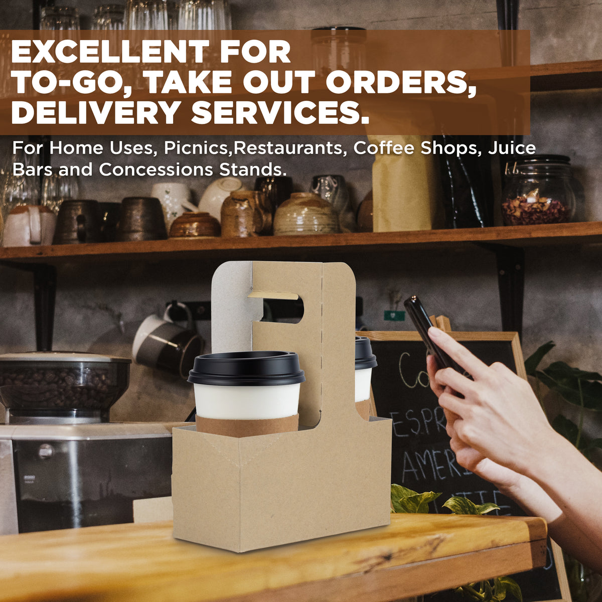 2 Cups Drink Carrier with Handle