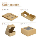 6x6x3 Bakery Box with Window - Square with Auto Pop-up Clear Window - Inbulks