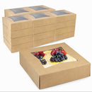 Bakery Box with Window, Auto Pop-up Clear Window 9'' x 9'' x 2.5'' - Inbulks