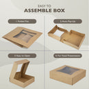 Bakery Box with Window, Auto Pop-up Clear Window 9'' x 9'' x 2.5'' - Inbulks