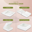 Bakery Box with Window, Auto Pop-up Clear Window 9'' x 9'' x 2.5'' - Inbulks