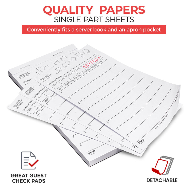 thumbnail image 2 of 4x Food Order Pads – Numbered 1-100 – Waiter Drink Book – Cafe Bar Restaurant Supplies – Mixed Colors 2 of 5