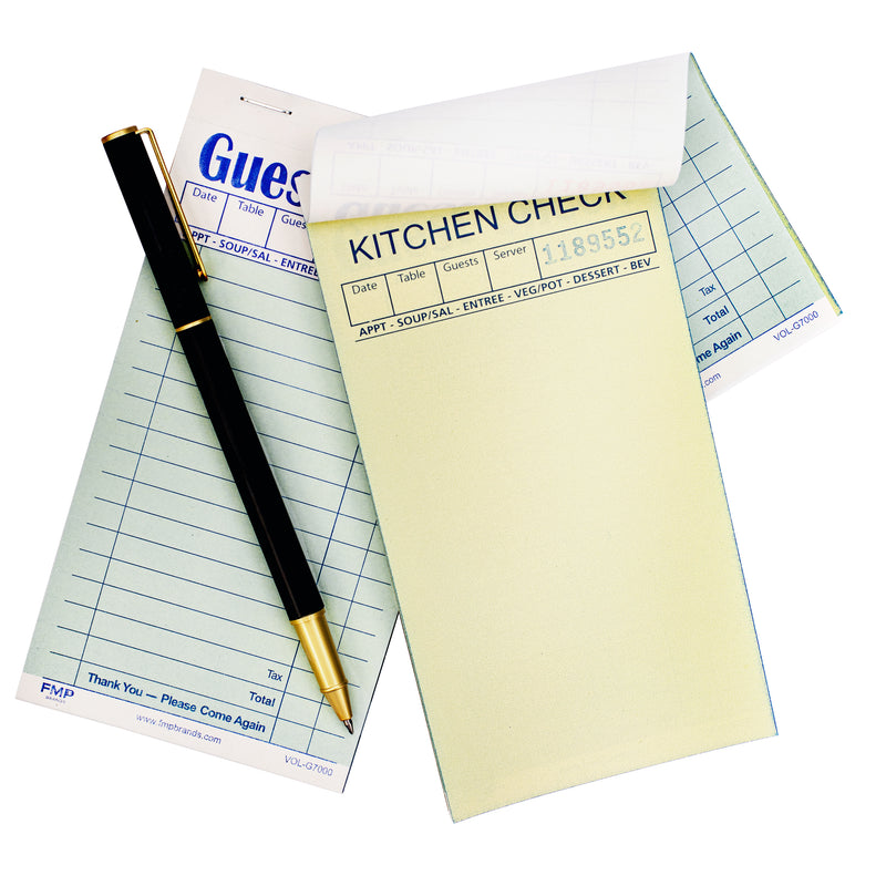 Guest Check Pads for Restaurant Server (2 Part)