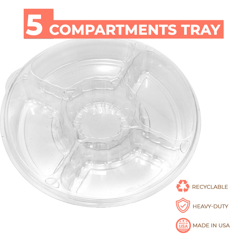 13" Round Plastic Appetizer Tray with Lid