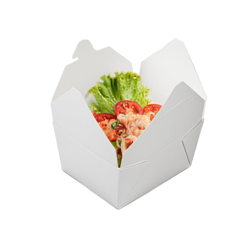 30oz Paper Take Out Containers - White Lunch Meal Food Boxes