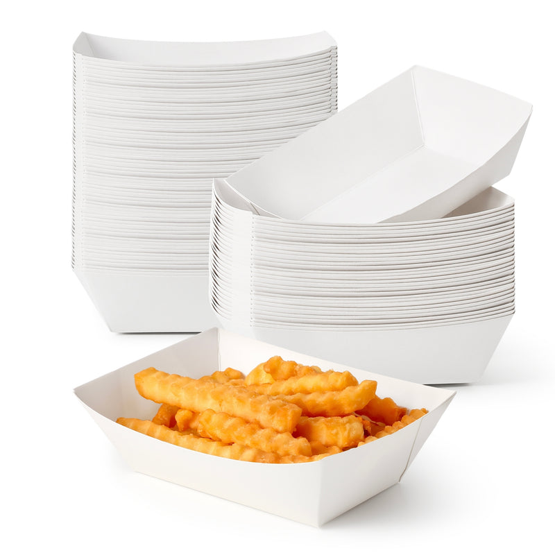 1 LB White Paper Food Trays