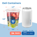 Round Plastic Deli Cups with Lids, Leak Proof - Inbulks
