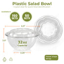 32oz BPA Free Clear Plastic Bowl Container With Dome Lids - Inbulks