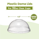 Dome Lid for 32oz Plastic Clear Cups / 1000pcs - Inbulks