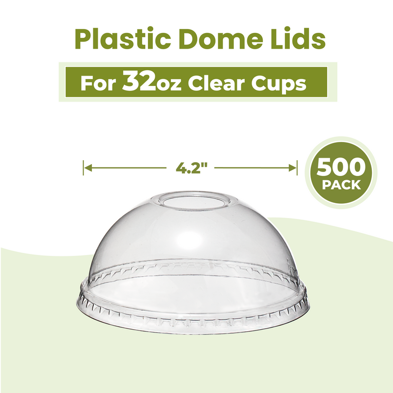 Dome Lid for 32oz Plastic Clear Cups