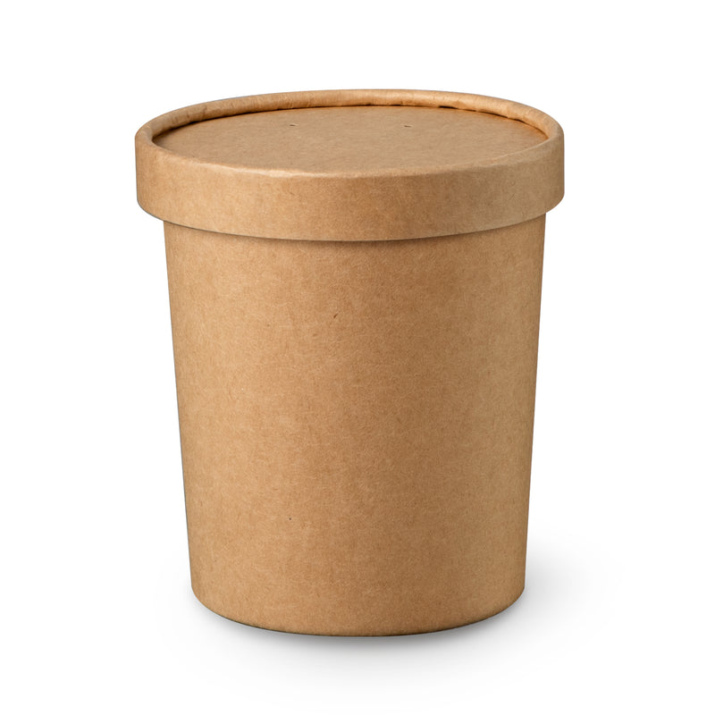 32oz Kraft Compostable Paper Food Cup with Vented Lid