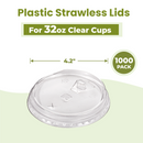 Strawless Lids for 32oz Plastic Clear Cup / 1000pcs - Inbulks