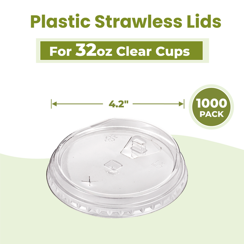 Strawless Lids for 32oz Plastic Clear Cup