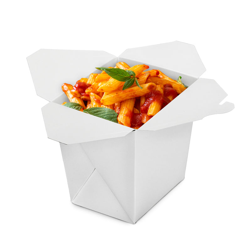 32oz White Rectangle Paper Take Out Food Containers
