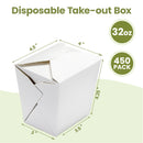 32oz White Rectangle Paper Take Out Food Containers - Inbulks