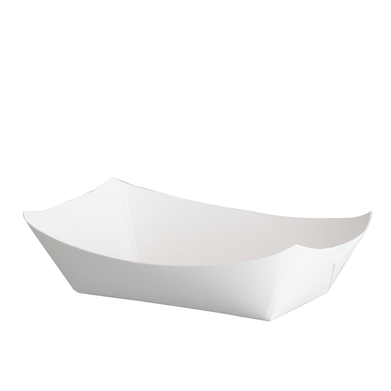 3 LB White Paper Food Trays