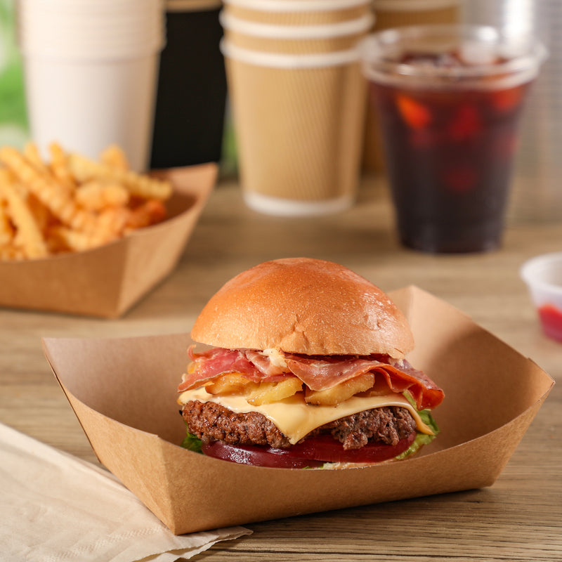 3 LB Kraft Brown Paper Food Trays