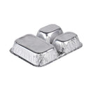 3 Compartment Rectangular Disposable Aluminum Foil Pan with Flat Board Lids - Inbulks