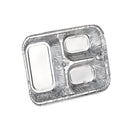 3 Compartment Rectangular Disposable Aluminum Foil Pan with Flat Board Lids - Inbulks